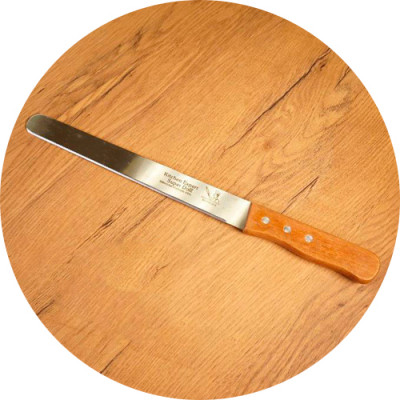 Нож для бисквита 30см (лезвие) без зубчиков, дерев. ручка 203386