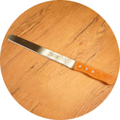 Нож для бисквита 25см (лезвие) без зубчиков, дерев. ручка 203382